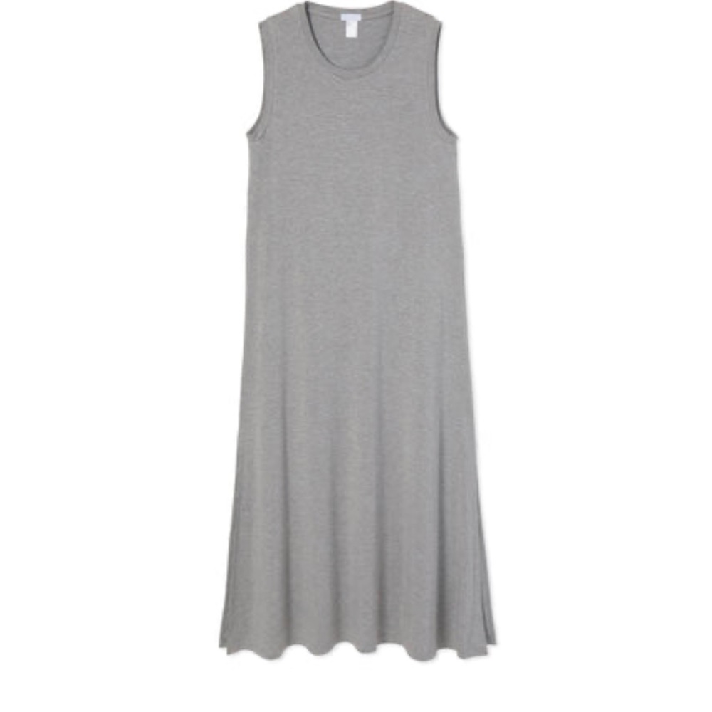 LAKE Pajamas Bamboo Tank Midi Lounge Dress in Heather Gray NWOT